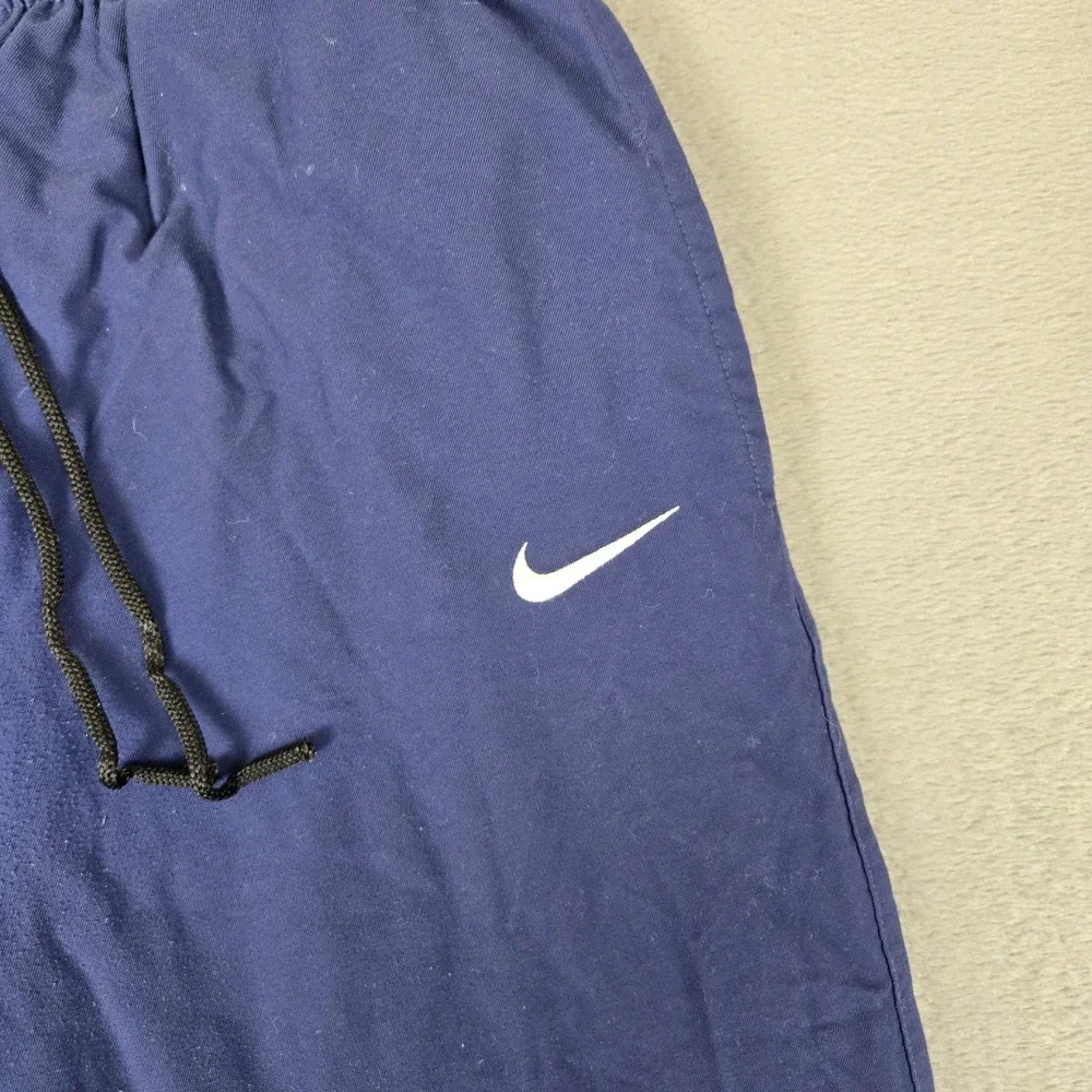 Vintage Nike Track Pants Mens Medium Blue Lined‎ Ankle Zip Gray Tag Swoosh Y2k